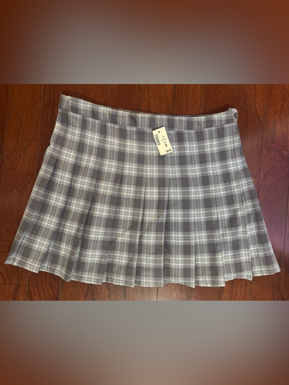Aeropostale Gray Plaid Pleated Mini Skirt